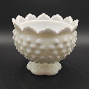 Fenton White Hobnail Milk Glass Candle Stick Holder